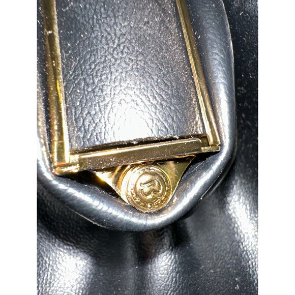 Vintage Best Black Structured Handbag Gold Frame Talon Zippers Mid Century - Picture 12 of 12